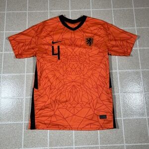 2020 Netherlands Authentic Player Issue Home Jersey Virgil Size Large